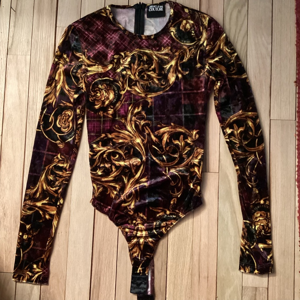 Versace Jeans Couture Baroque Long Sleeve Bodysuit